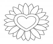 Printable sunflower hear coloring pages