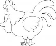 Printable Easy Cartoon Chicken coloring pages