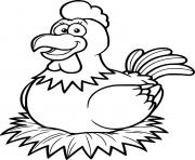 Cartoon Hen in the Roost