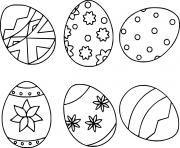 Six Easter Eggs with Patterns