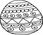Easter Egg with Cloud and Line Patterns