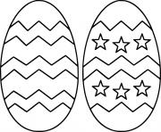Two Easter Egg with Star and Fold Line