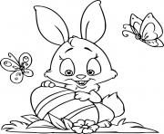 Easter Bunny and Two Butterflies
