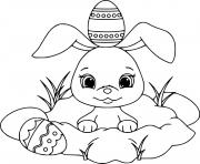 An Egg on the Cute Easter Bunnys Head
