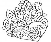 happy mothers day flowers kids coloring pages