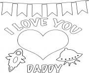 I Love You Daddy with Heart and Rocket